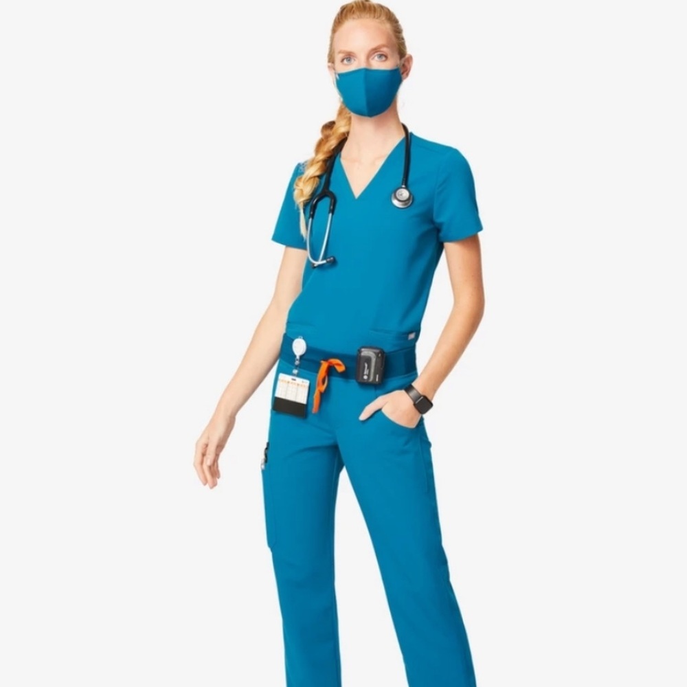 FIGS XS Tall Kade scrub pant, Alps blue